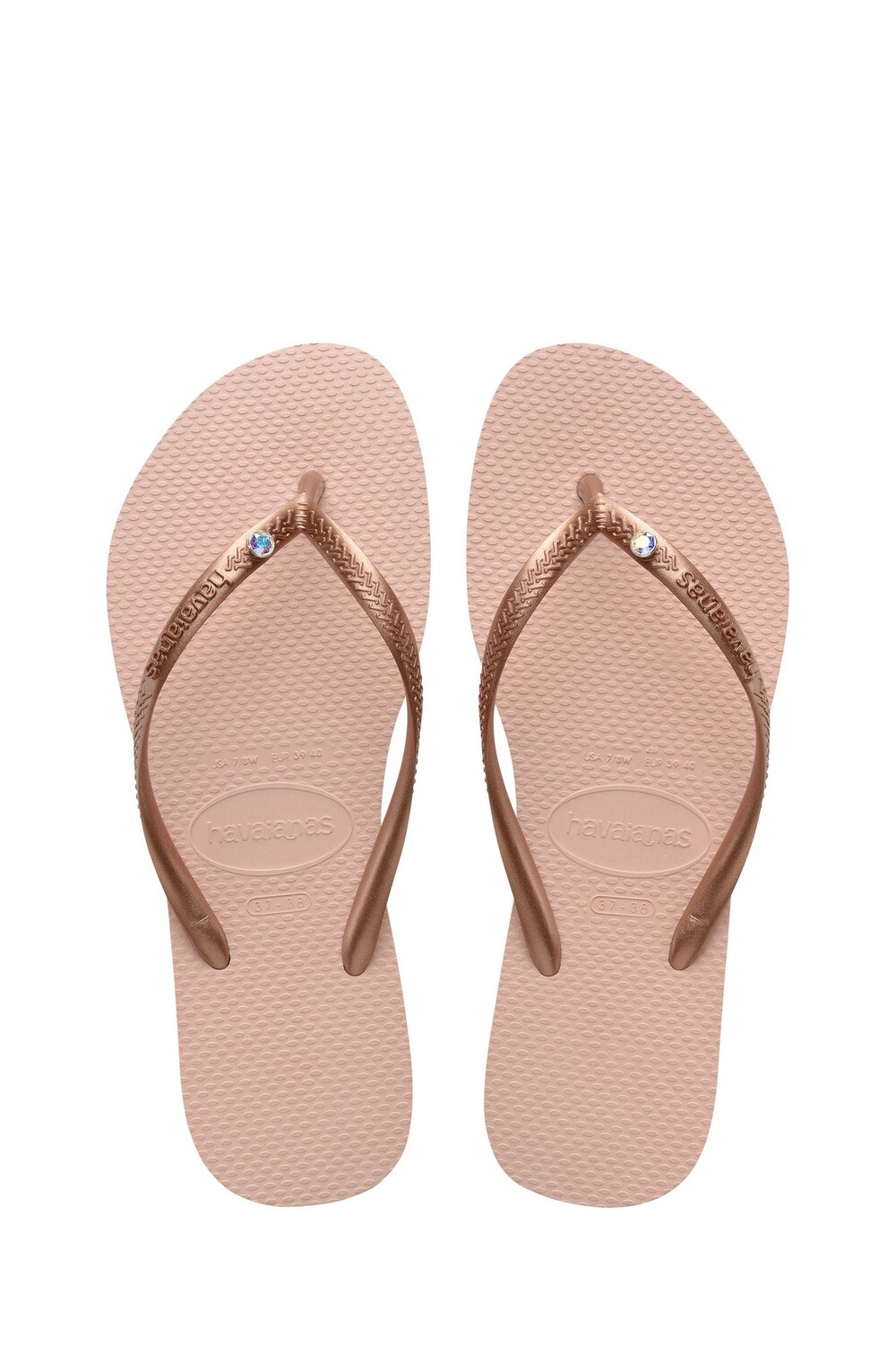 

Розовые облегающие босоножки с кристаллами Havaianas, розовый
