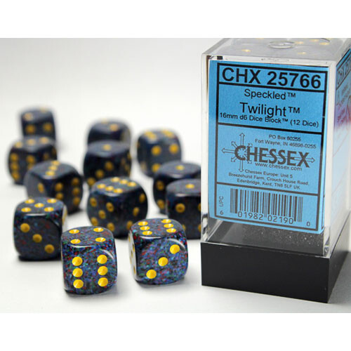 

Аксессуары Chessex Chessex 16mm d6 Set: Speckled - Twilight w/Yellow (12)