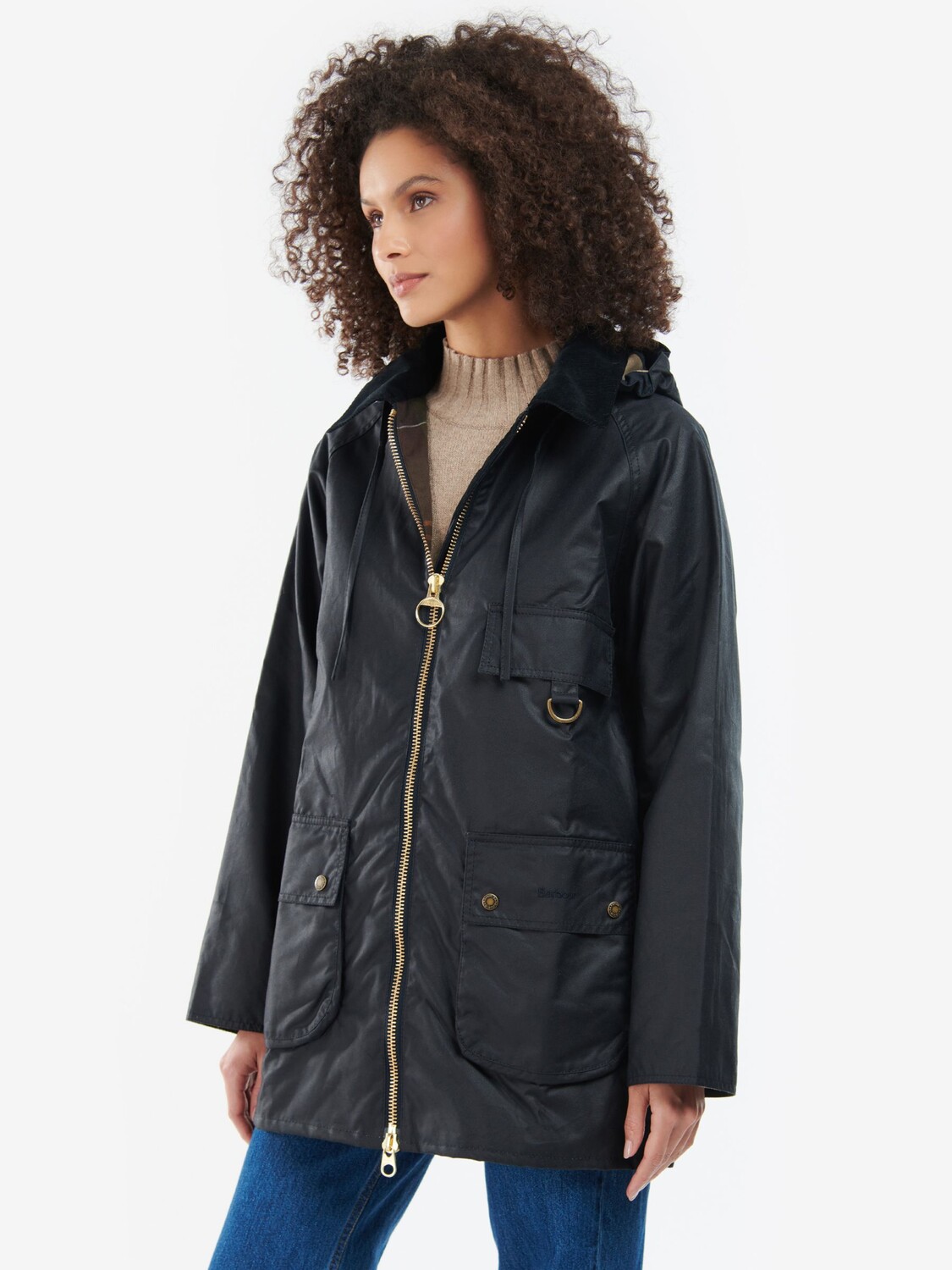 

Куртка Barbour Highclere Plain Wax, темно-синяя