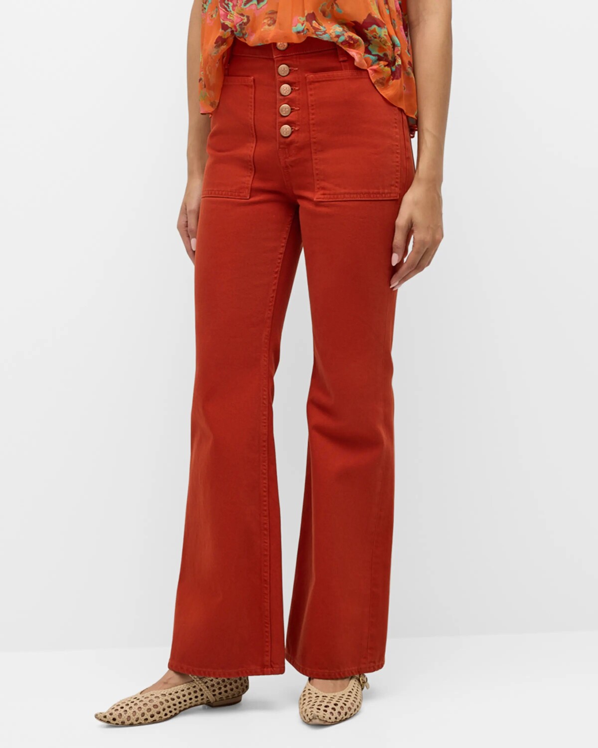 

Джинсы Lou Flare Ulla Johnson, цвет Red Ochre Wash
