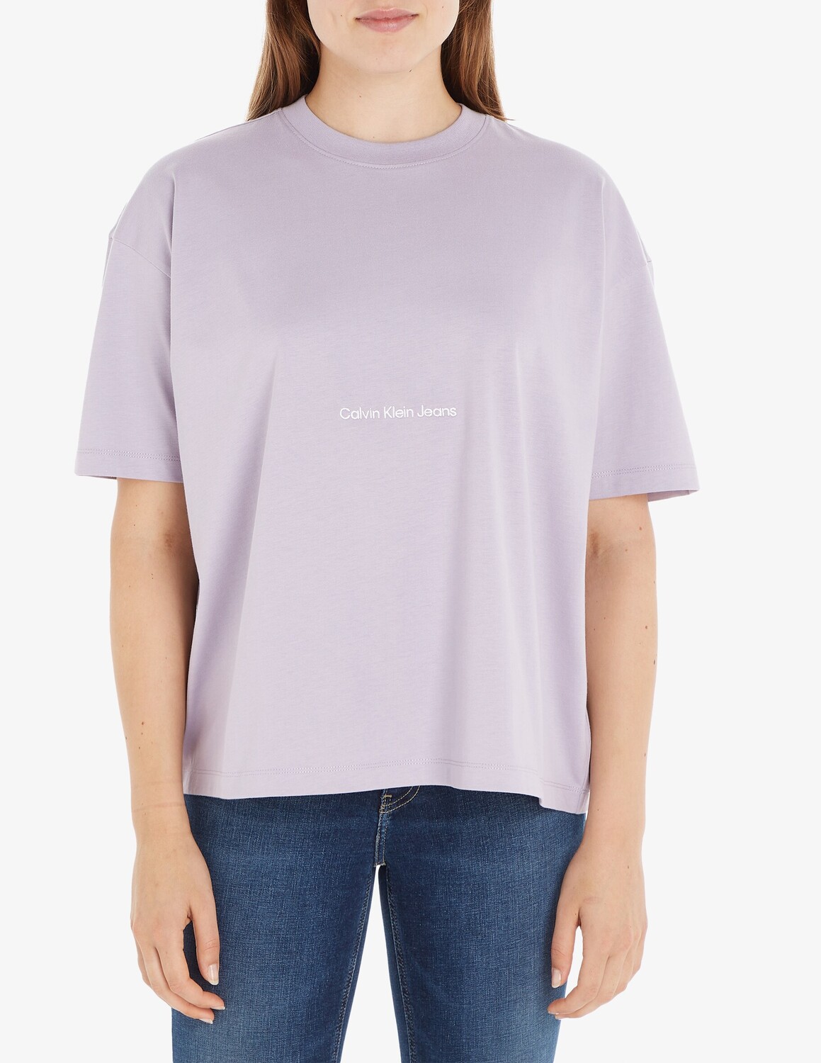 

Футболка с круглым вырезом Calvin Klein Jeans, сиреневый