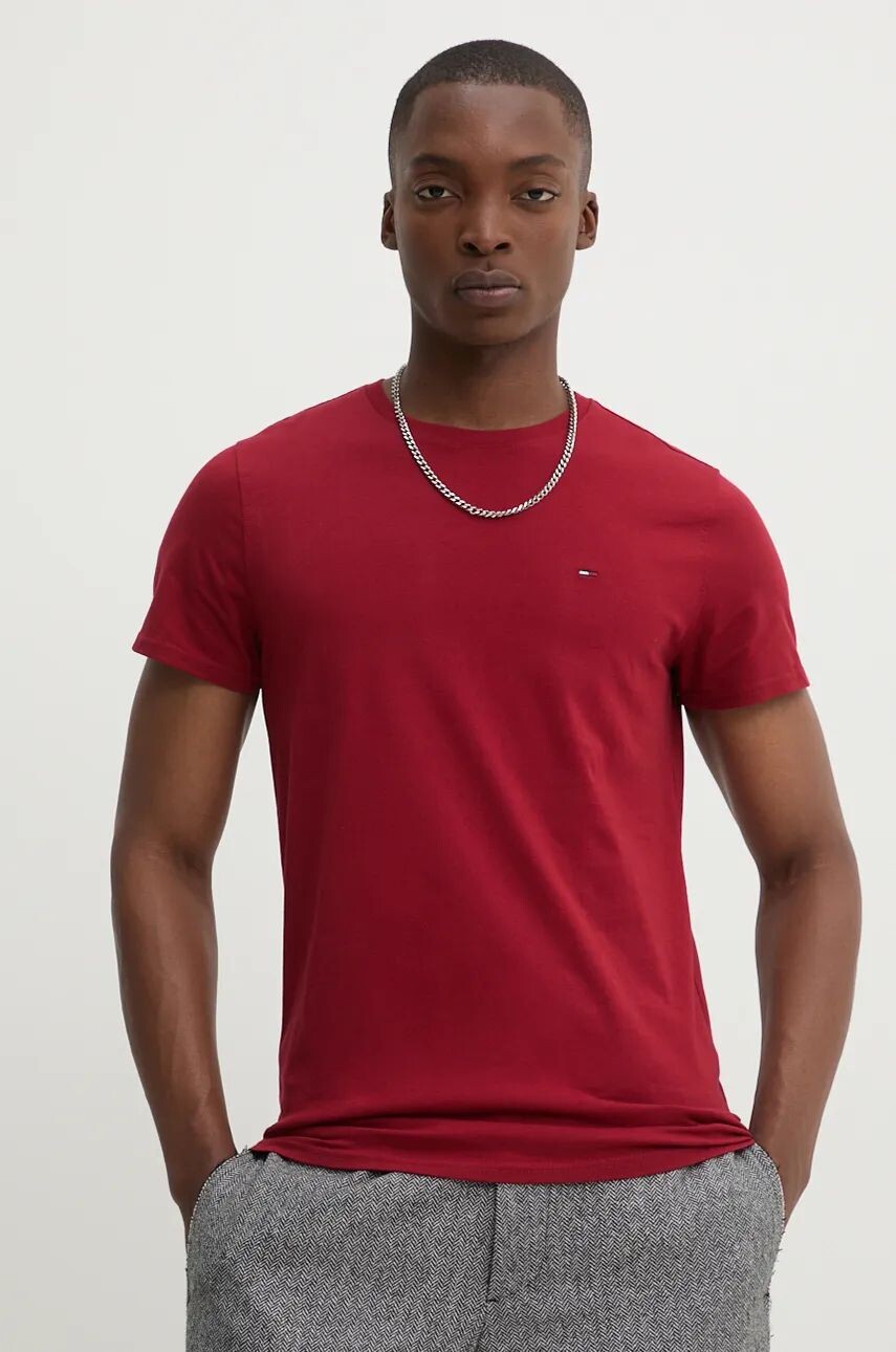 

Хлопковая футболка Tommy Jeans, гранатовый
