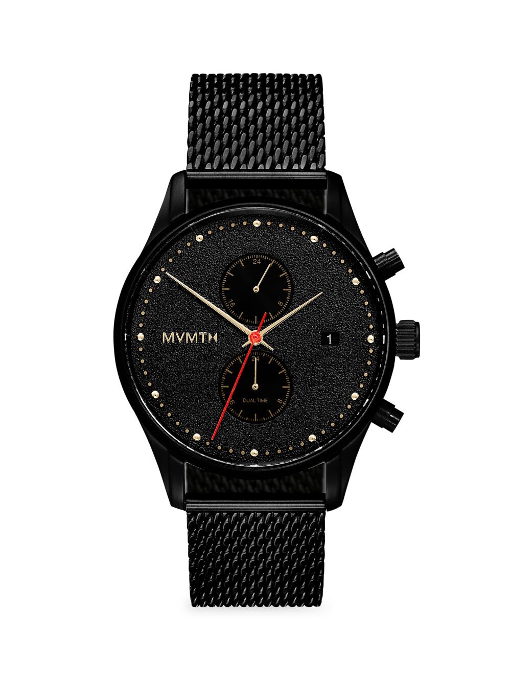 

Часы Voyager Caviar с черным браслетом из нержавеющей стали Mvmt, черный