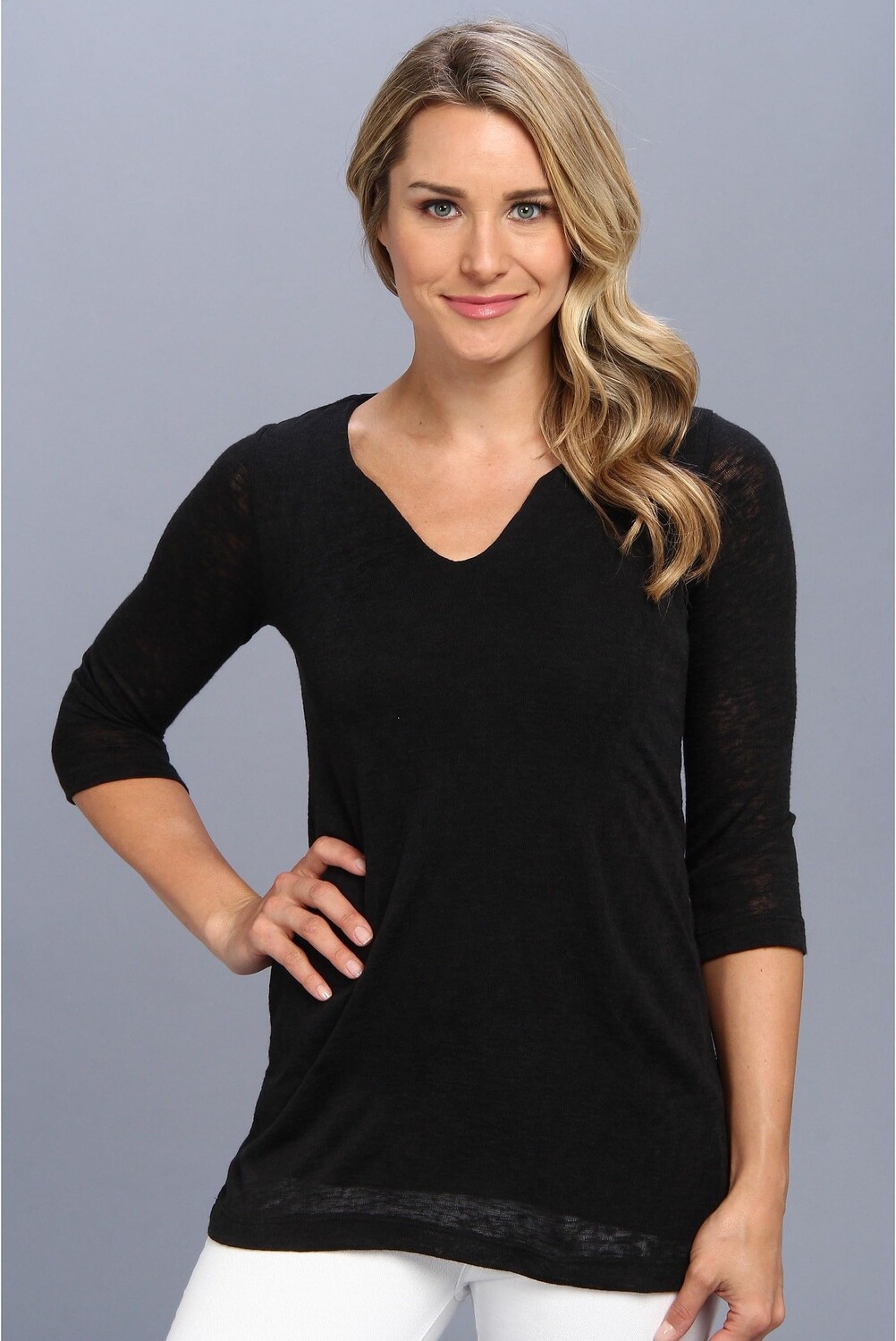 

Топ Nally & Millie 3/4 Sleeve Jewel Neck Tunic, черный