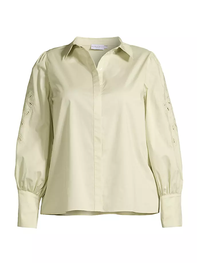 

Хлопковая рубашка Devlin с узором пейсли Harshman, Plus Size, цвет soft green