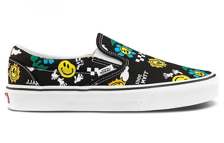 

Слипоны Vans для скейтбординга с принтом, чёрный / белый
