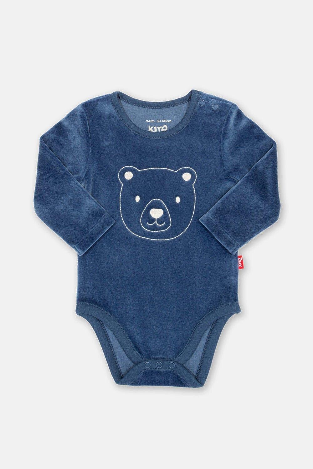 

Бархатистое боди Baby Mr Bear Kite, темно-синий