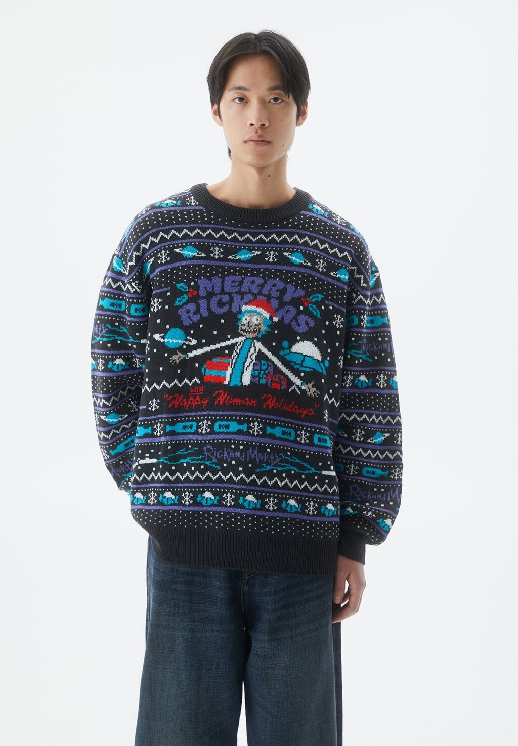 

Свитер Rick Morty Christmas PULL&BEAR, черный