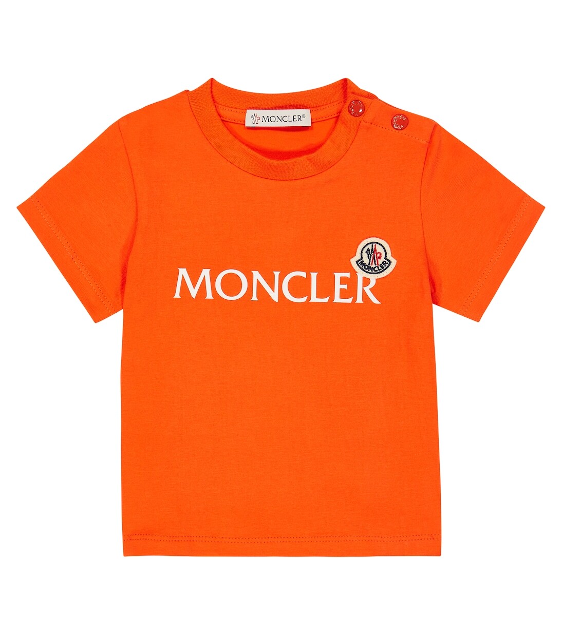 

Футболка из хлопкового джерси с логотипом baby Moncler Enfant, апельсин