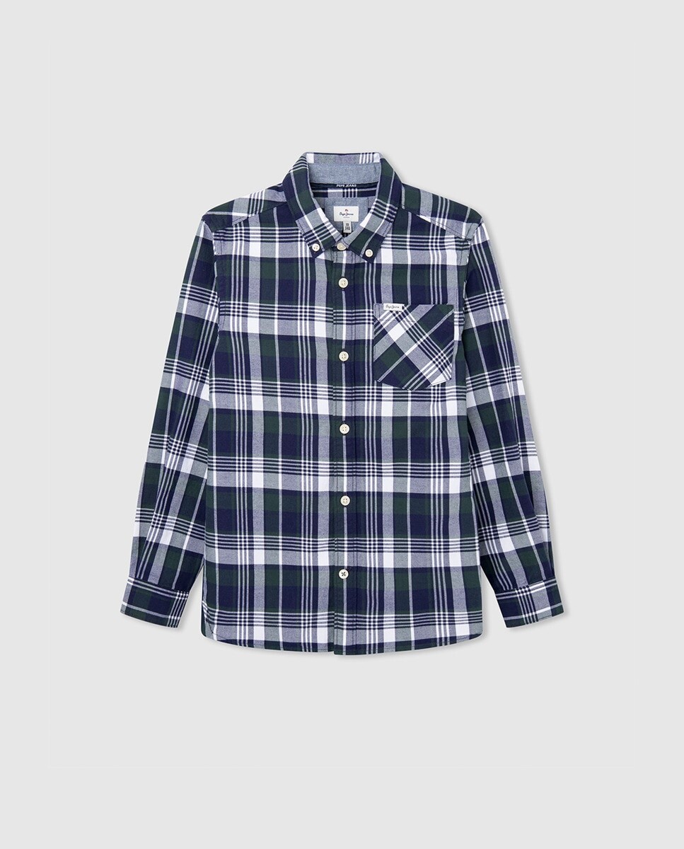 

Клетчатая рубашка для мальчика с длинными рукавами Pepe Jeans, мультиколор
