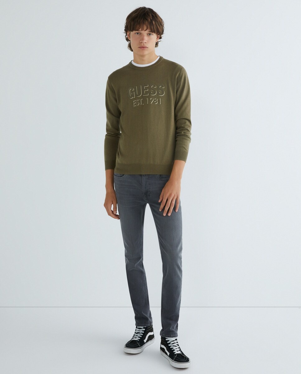 

Мужской вязаный свитер с логотипом Guess