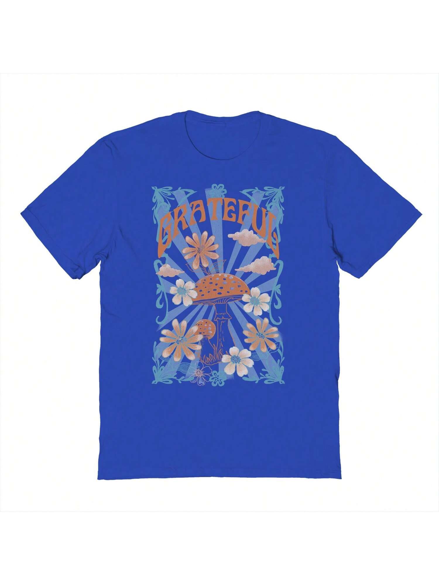 Хлопковая футболка унисекс с короткими рукавами «Почти там Grateful», королевский синий
