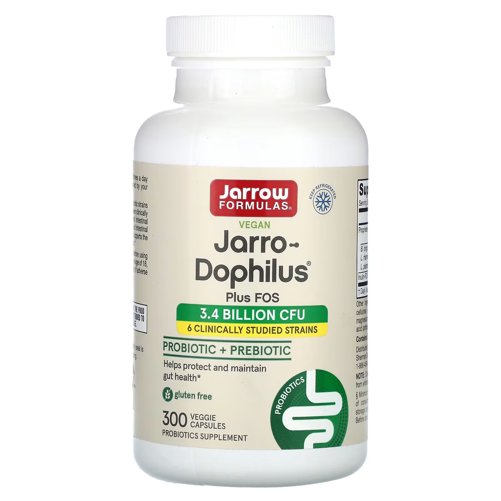 добавка jarrow formulas jarro dophilus 60 растительных капсул Веганские Jarro-Dophilus Plus FOS 300 растительных капсул Jarrow Formulas