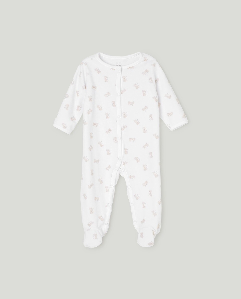 

Длинный комбинезон для мальчика с леопардовым принтом Cotton Juice, белый