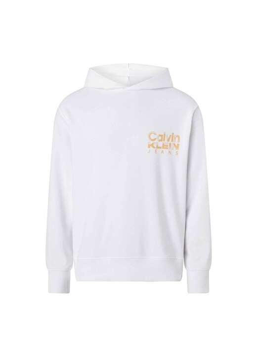 

Белая мужская толстовка с воротником с капюшоном Calvin Klein Jeans, Белый