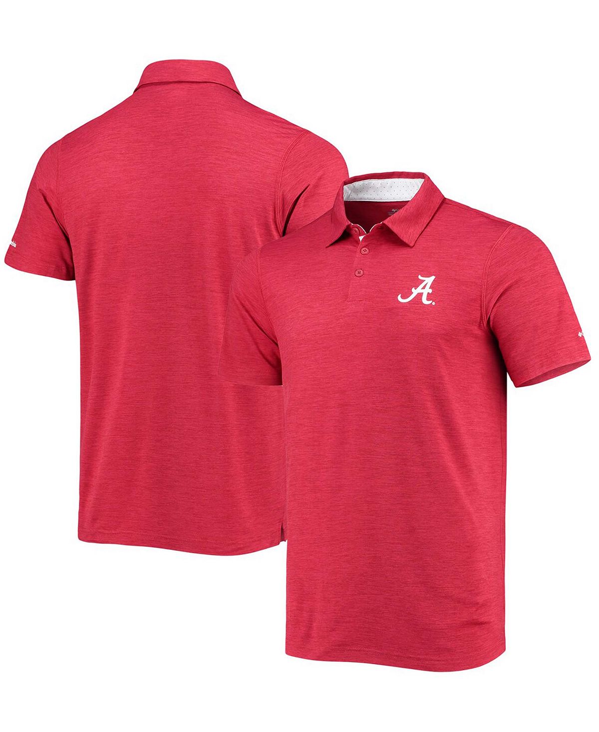 Мужская рубашка-поло омни-оттенка Crimson Alabama Crimson Tide Tech Trail Space Dye Columbia