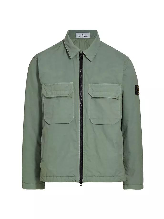 

Непрозрачная нейлоновая куртка Stone Island, цвет sage
