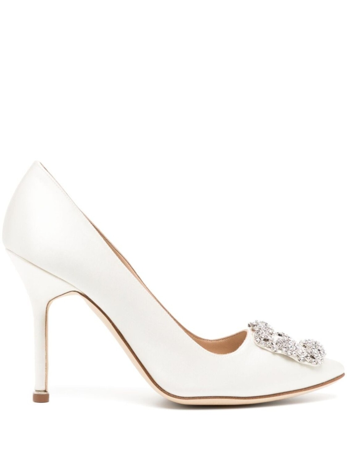 

Manolo Blahnik атласные туфли-лодочки Hangisi, белый