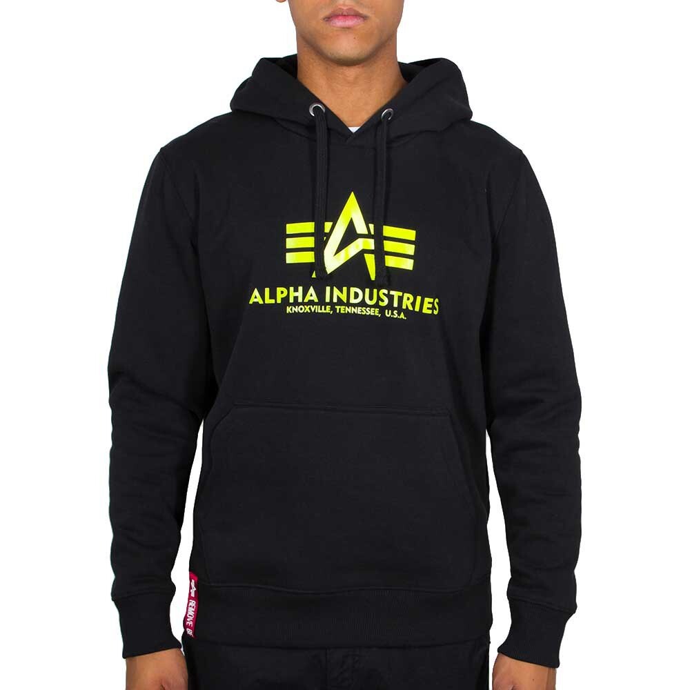 

Худи Alpha Industries Basic Neon Print, черный