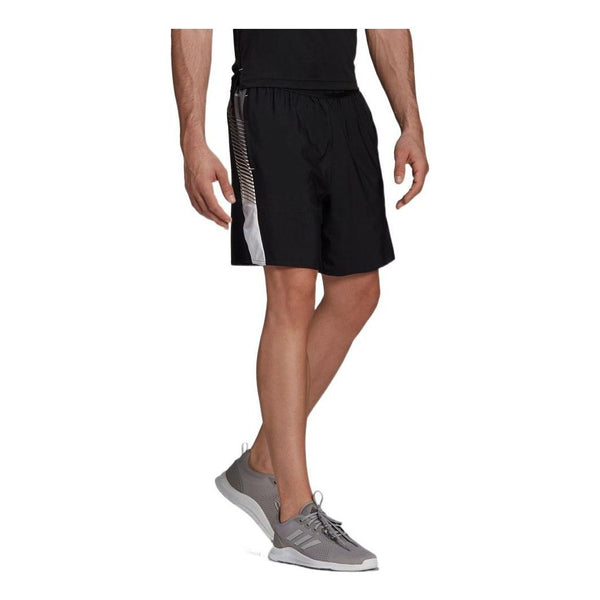 Шорты adidas Logo Printing Splicing Sports Gym Shorts Black, мультиколор шорты adidas solid color logo printing elastic waistband gym black черный
