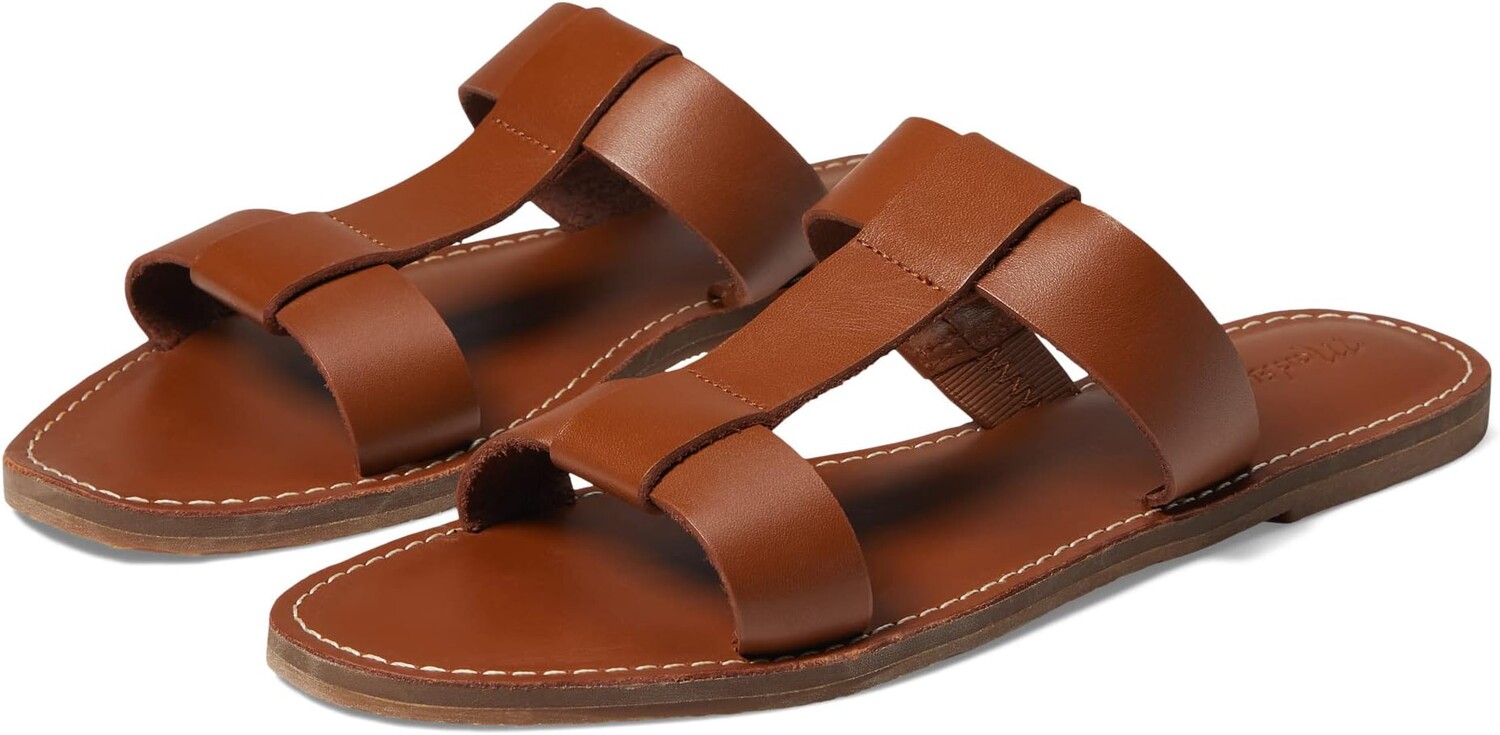 

Сандалии на плоской подошве The Boardwalk T-Strap Slide Sandal Madewell, цвет English Saddle