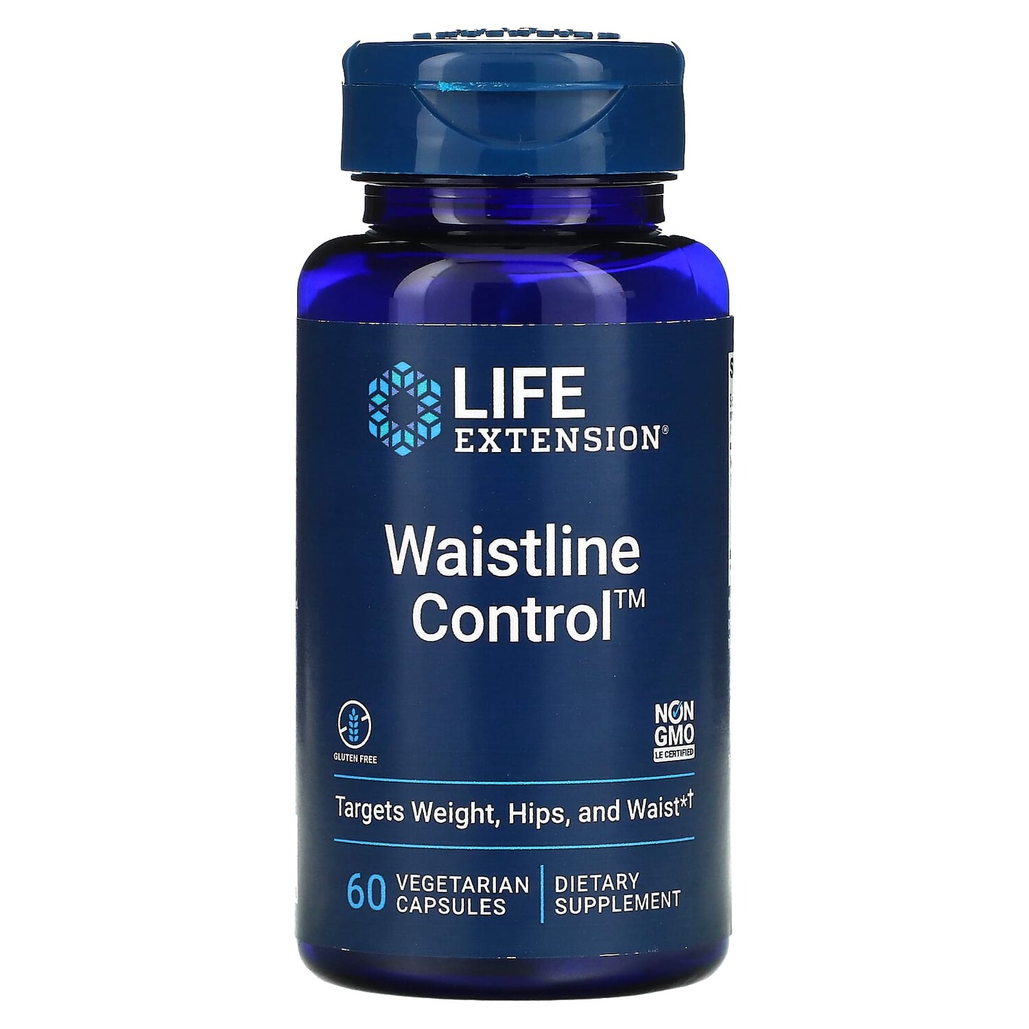 

Waistline Control, 60 вегетарианских капсул, Life Extension, Синий