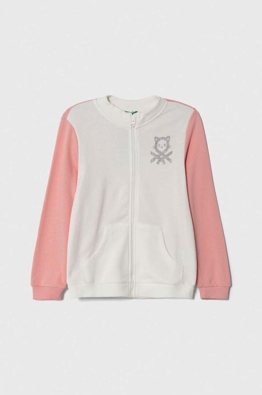 

Детская хлопковая толстовка United Colors of Benetton, розовый