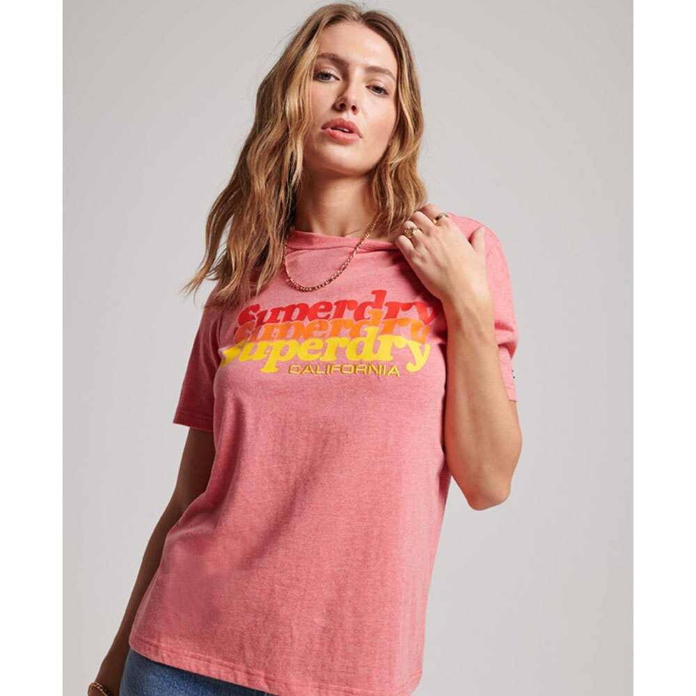 

Футболка Superdry Vintage Scripted Infill, красный