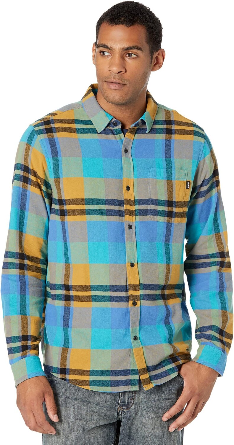 

Рубашка Portland Organic Long Sleeve Flannel Hurley, цвет Deep Aqua