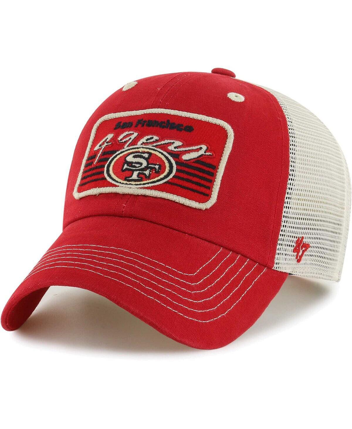 

Мужская регулируемая кепка San Francisco 49ers алого, натурального цвета Five Point Trucker Clean Up '47 Brand