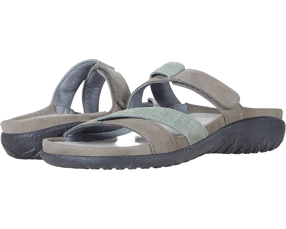 

Сандалии Naot Tariana, цвет Light Gray Nubuck/Teal Linen Leather