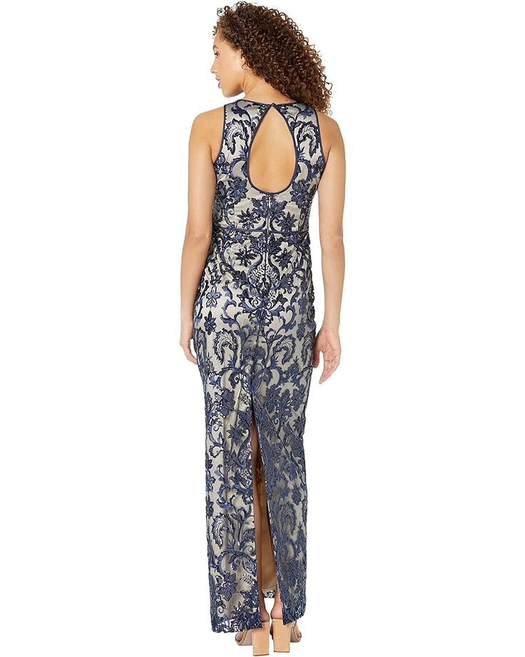 

Платье Vince Camuto Embroidered Sleeves Gown, темно-синий