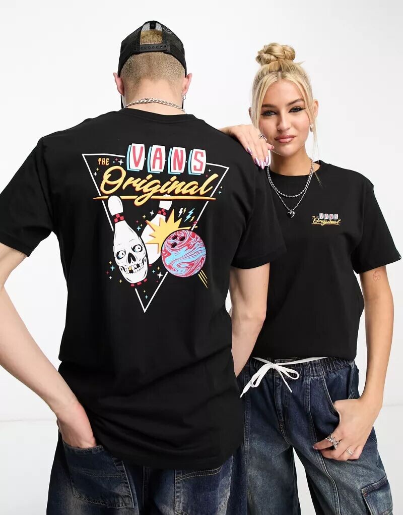 

Черная футболка унисекс с принтом на спине Vans Lucky Spare