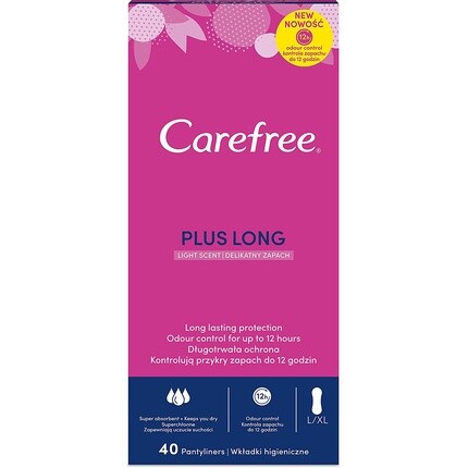 

Carefree Plus с длинным легким ароматом, 40 прокладок для трусов