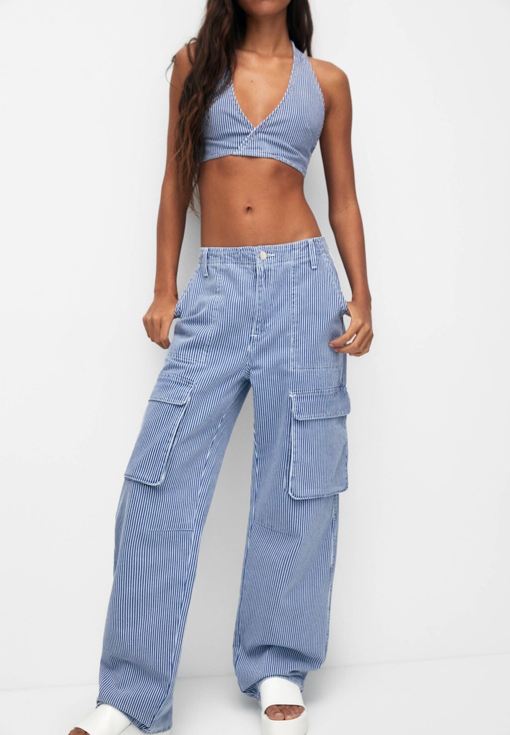 

Брюки карго PULL&BEAR, синий