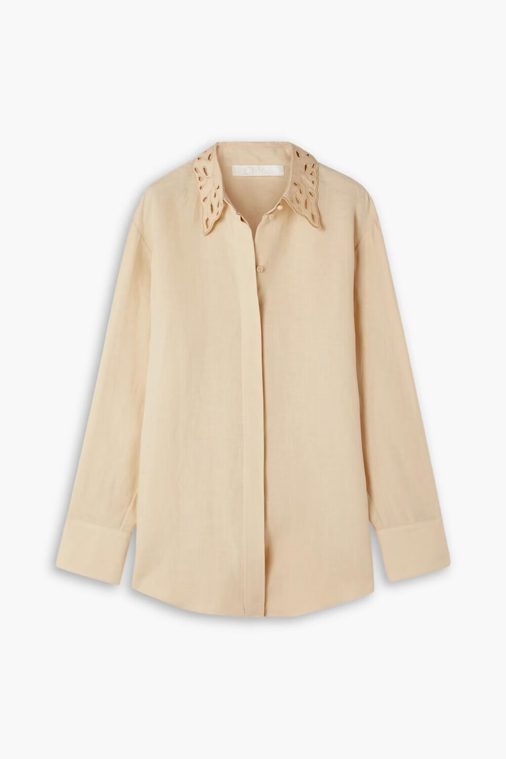 

Льняная рубашка Broderie с английской отделкой Chloé, бежевый