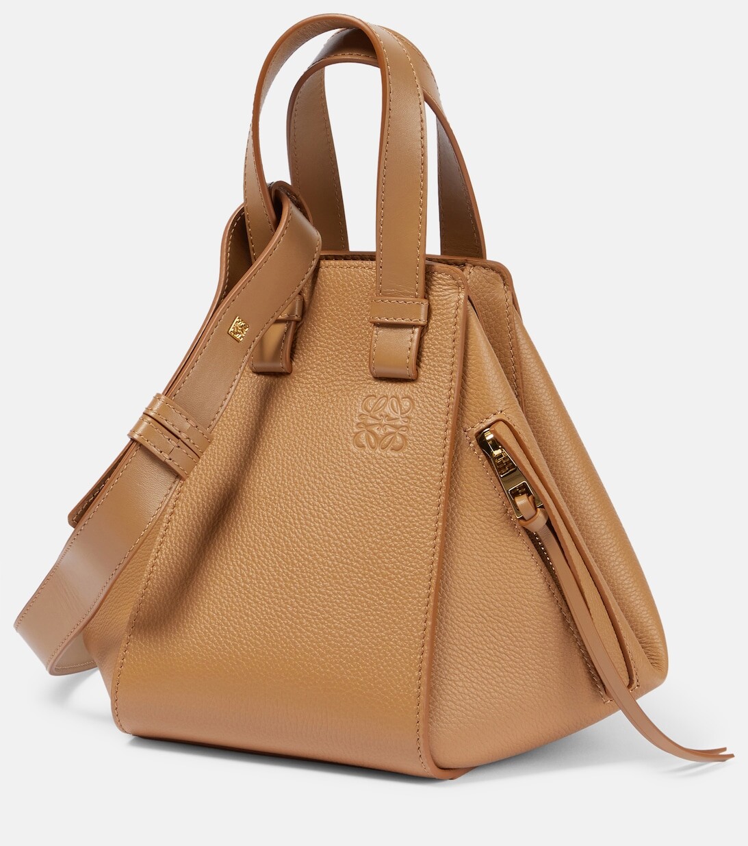 

Сумка-тоут Hammock Compact из кожи Loewe, бежевый