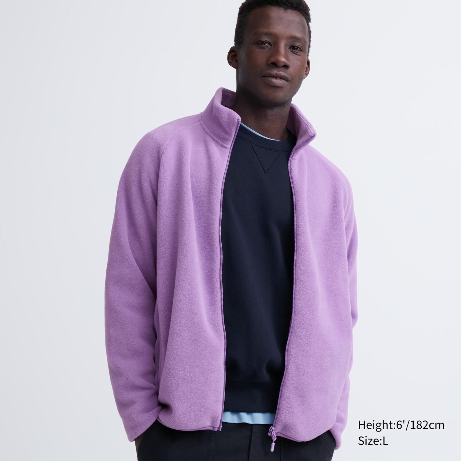 

Флисовая толстовка на молнии Zipped Uniqlo, фиолетовый