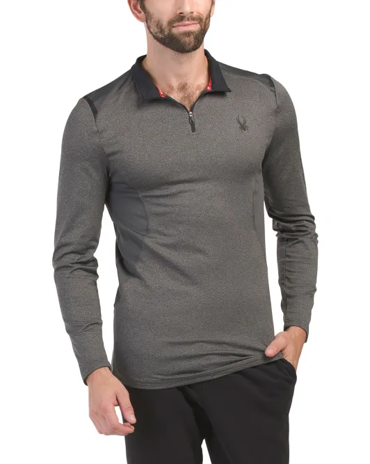 

Компрессионный топ на молнии на четверть Spyder, цвет Charcoal Heather