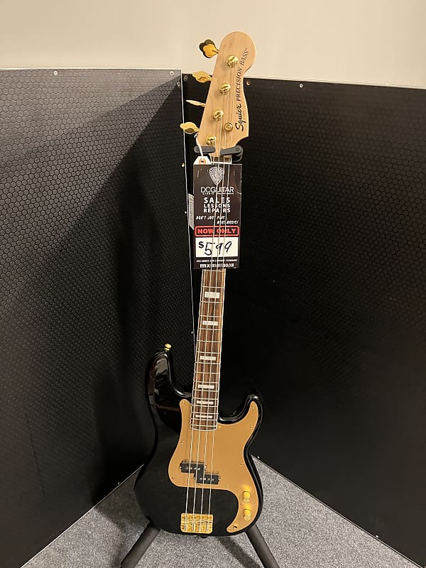 Басс гитара Squier 40th Anniversary Gold Edition Precision Bass 2022 - Present - Black