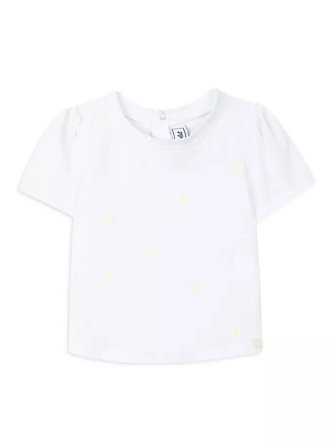 Хлопковая футболка стрейч с ромашками для маленьких девочек и маленьких девочек Tartine Et Chocolat, белый