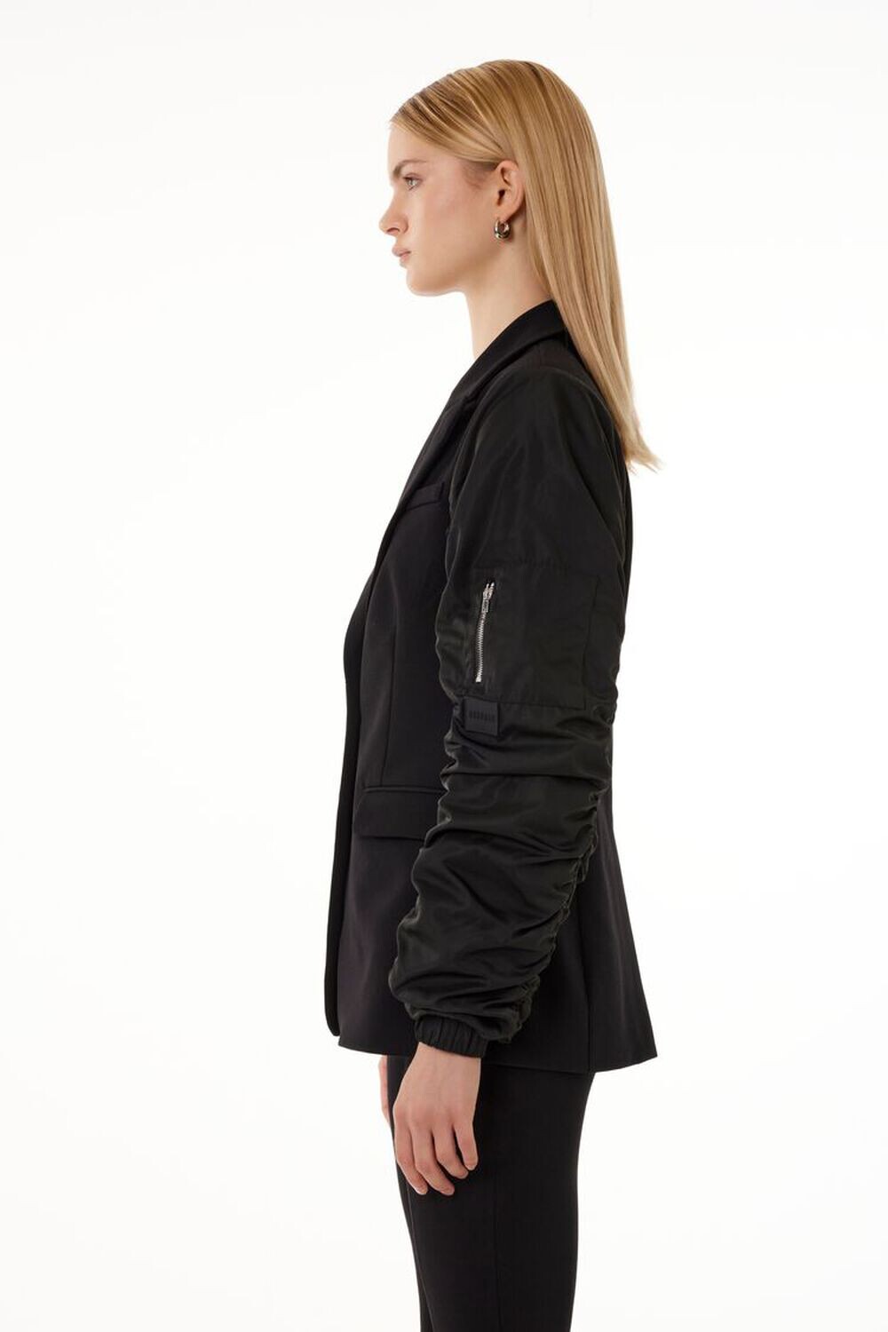 

Комбинированный блейзер Barneys New York со сборками Forever 21, черный