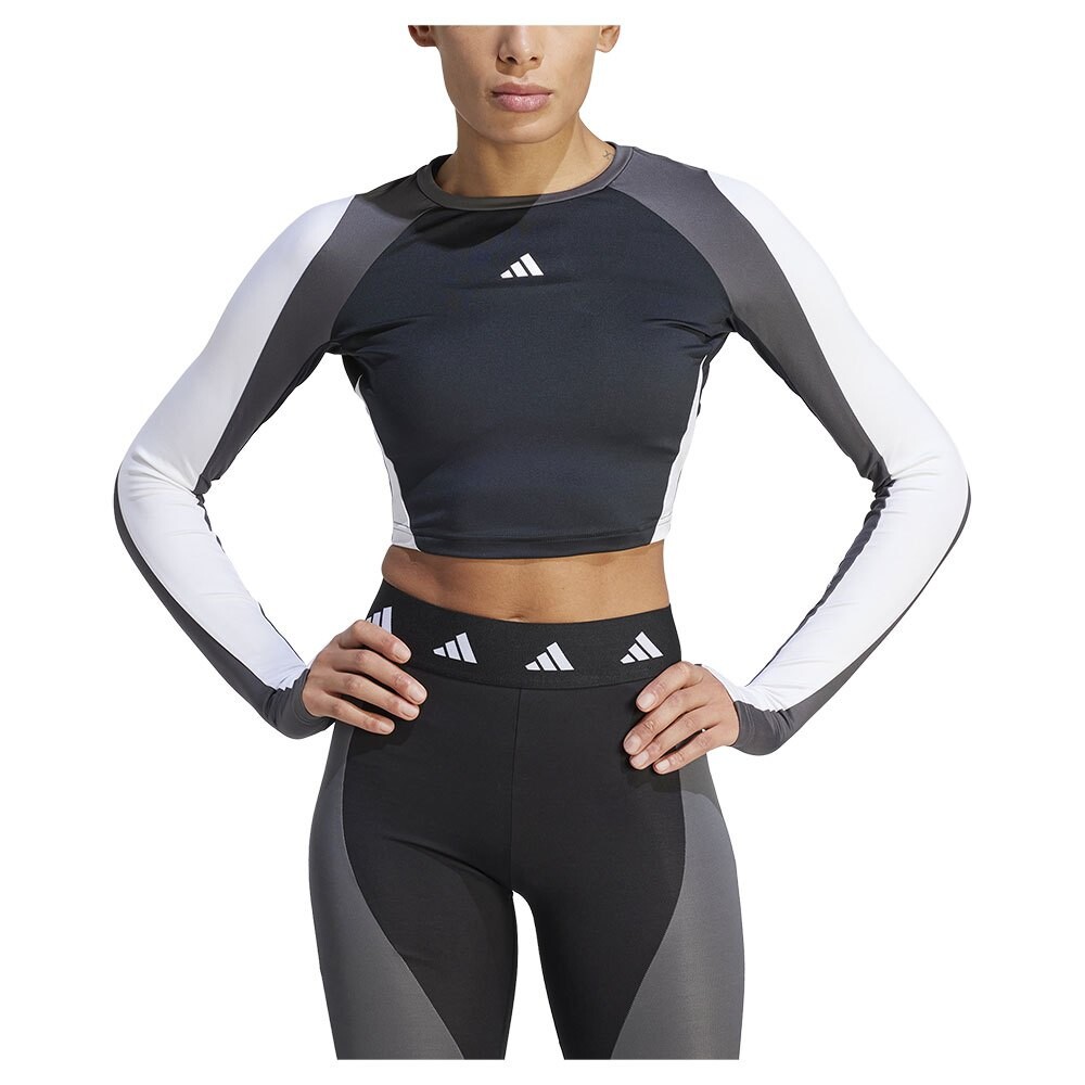 

Футболка с длинным рукавом adidas Techfit Aeroready Colorblock, черный