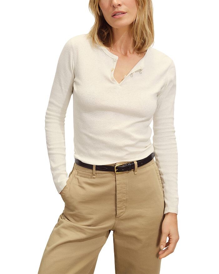 

Футболка Buck Mason Heirloom Henley, коричневый/бежевый