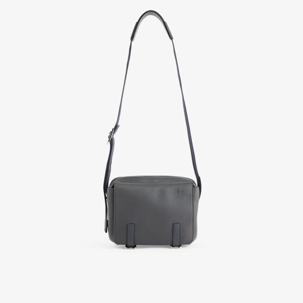 

Кожаная сумка через плечо с фирменным тиснением Loewe, антрацит