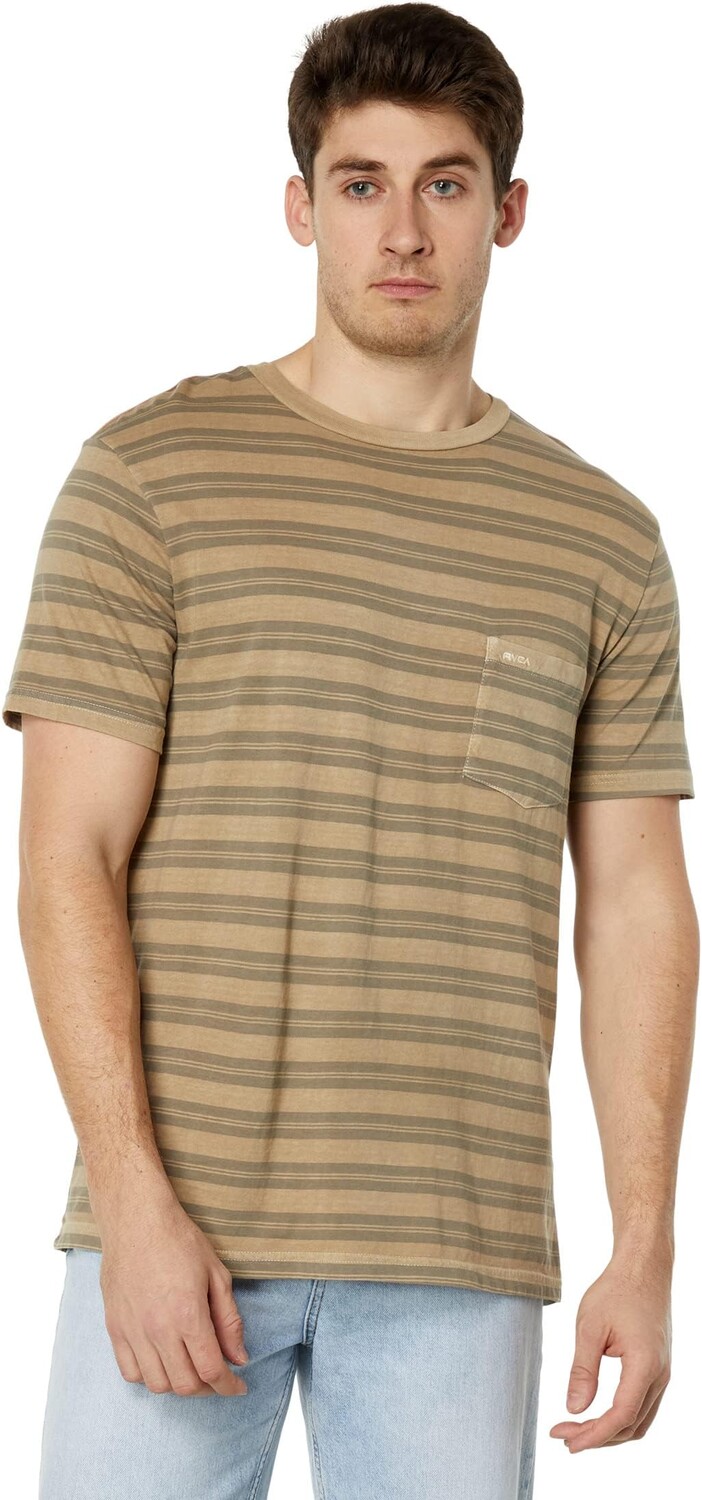 

PTC в полоску с коротким рукавом RVCA, цвет Dark Khaki