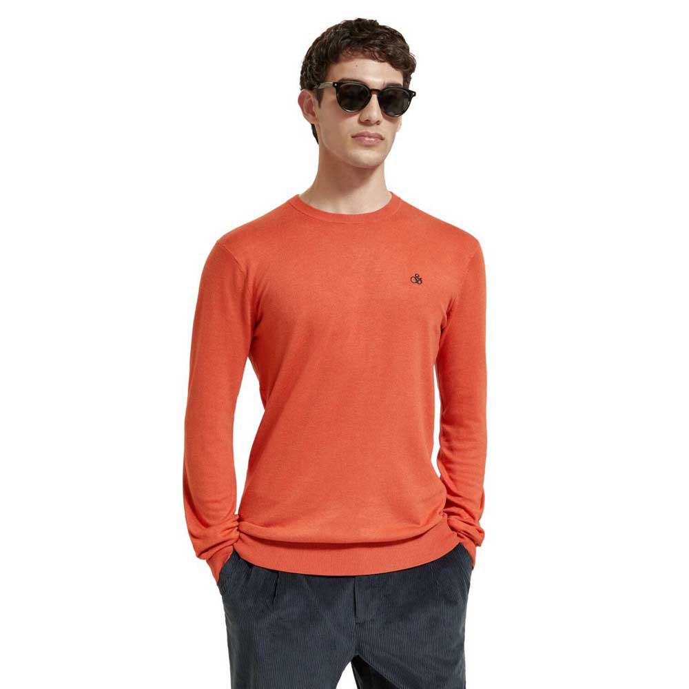 

Свитер Scotch & Soda Essentials Ecovero Crew Neck, оранжевый