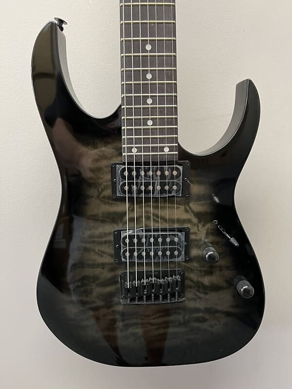

Электрогитара Ibanez GRG7221QA 7-String Electric Guitar 2022 Transparent Black Burst