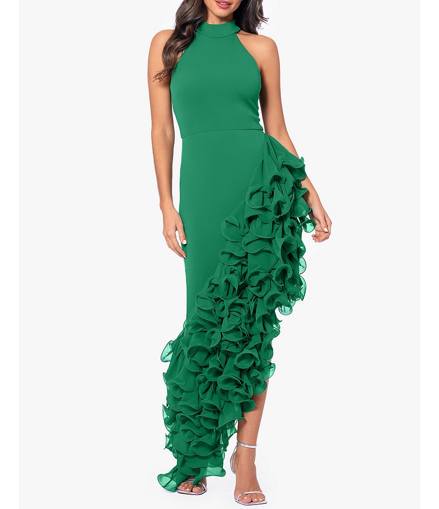 цена Асимметричное платье с высоким и низким вырезом Betsy & Adam, зеленый
