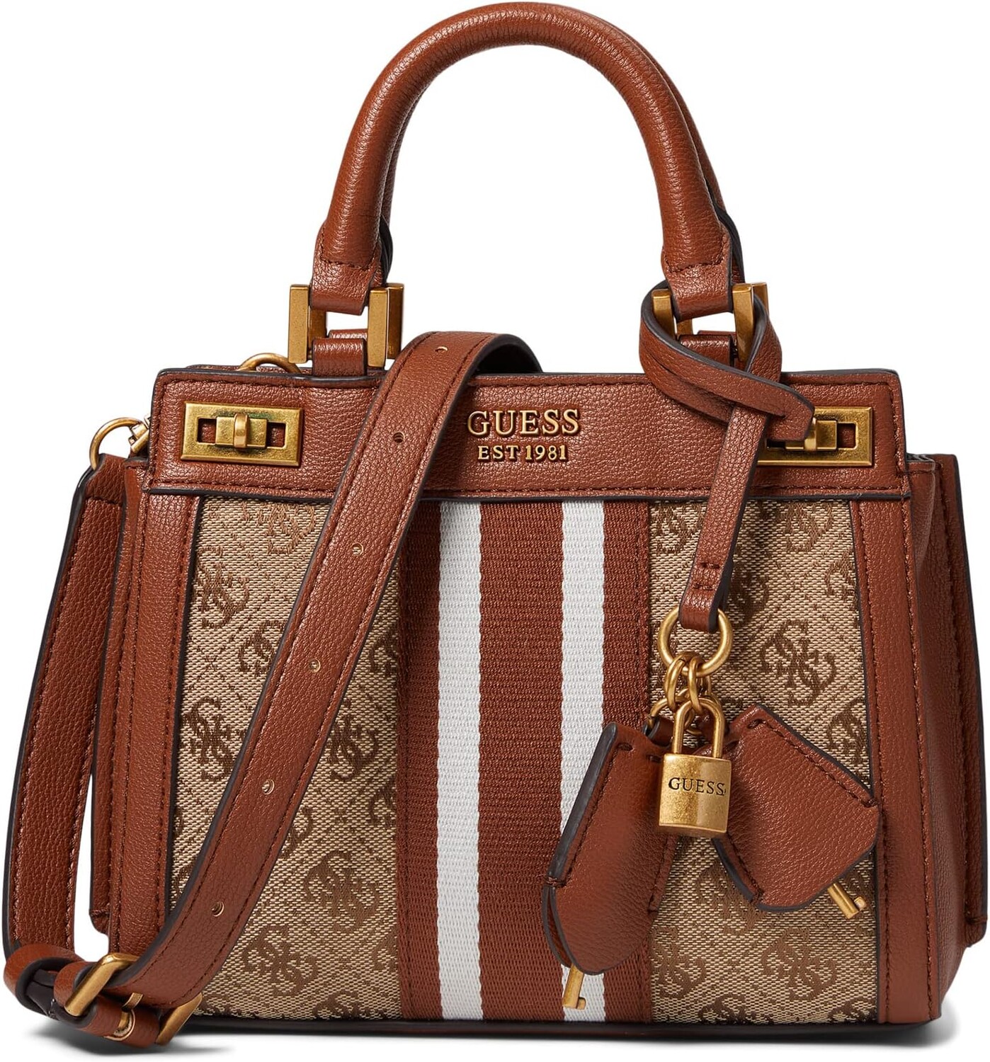 

Мини-сумка Katey GUESS, цвет Latte Logo/Cognac